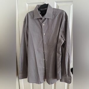 Bloomingdale's The Men's Store -Gingham dress Shirt - Dark gray and White